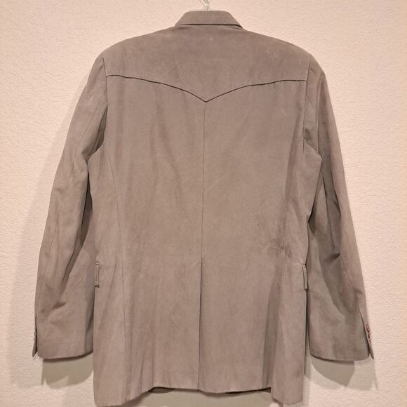 Circle S Western blazer jacket sport coat cowboy gray microfiber yoke size 42L - Picture 10 of 15